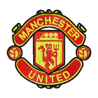 Manchester United Football Club logo embroidery design for stitching on apparel and accessories.