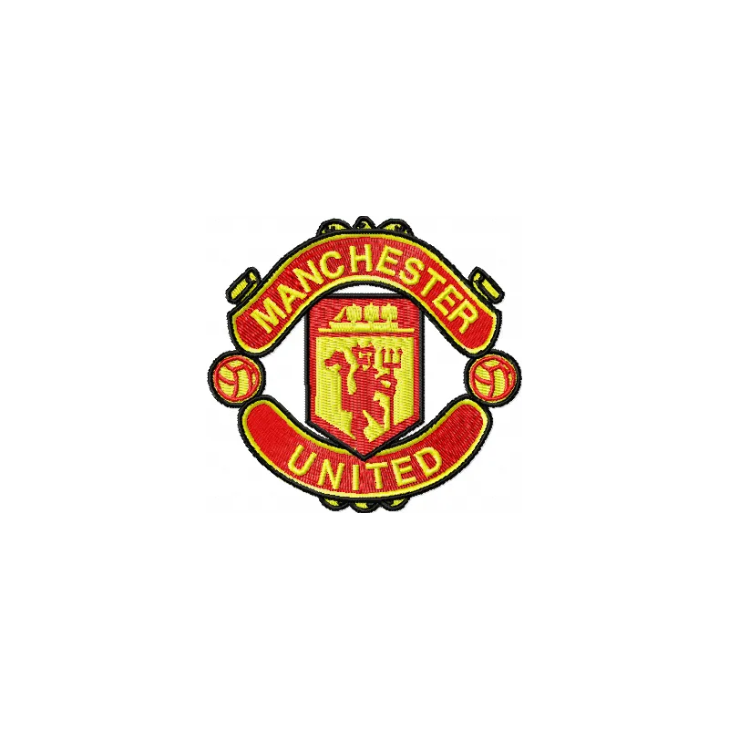 Manchester United Football Club logo embroidery design for stitching on apparel and accessories.