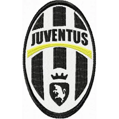 Juventus Logo embroidery design showcasing intricate stitching patterns ideal for football-themed projects.