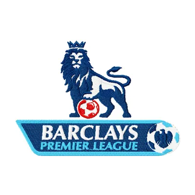 Barclays Premier League logo embroidery design showcased on a fabric background, ideal for football-themed projects.