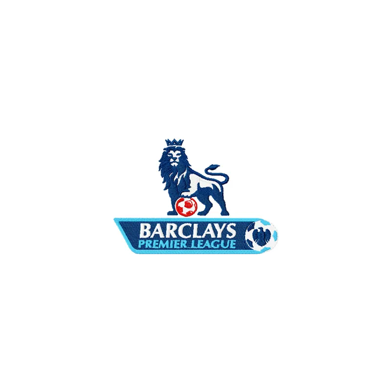 Barclays Premier League logo embroidery design showcased on a fabric background, ideal for football-themed projects.