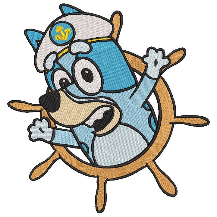 Bluey captain embroidery design - Embroidery Design