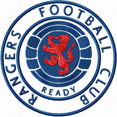 Rangers Football Club embroidery design featuring the iconic club logo, perfect for stitching on apparel and accessories.