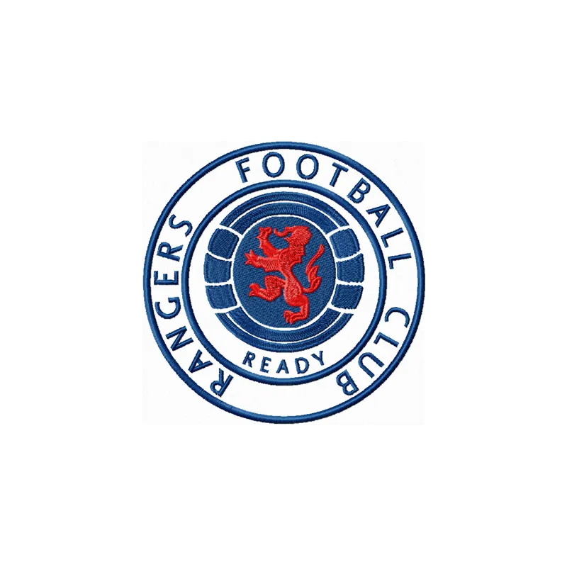 Rangers Football Club embroidery design featuring the iconic club logo, perfect for stitching on apparel and accessories.