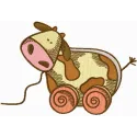 Preview of the My Little Cow embroidery design, featuring a charming stitched motif perfect for children's clothing and acce…
