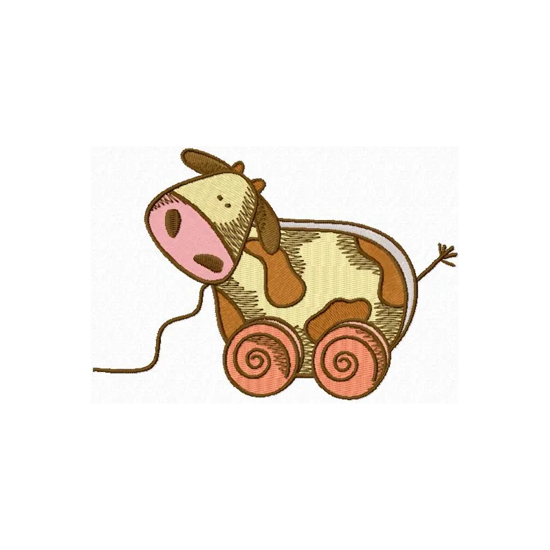 Preview of the My Little Cow embroidery design, featuring a charming stitched motif perfect for children's clothing and acce…