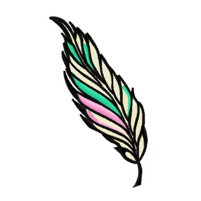 Preview of Feather 12 embroidery design featuring intricate feather and wing patterns for creative projects.
