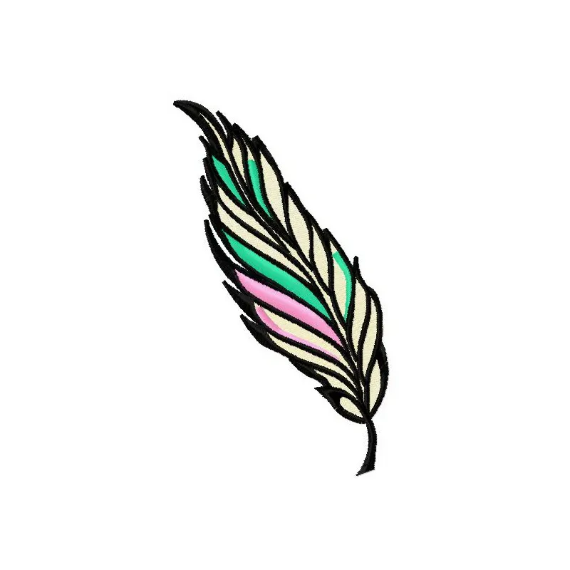 Preview of Feather 12 embroidery design featuring intricate feather and wing patterns for creative projects.