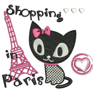 Shopping in Paris 2 embroidery design - Embroidery Design