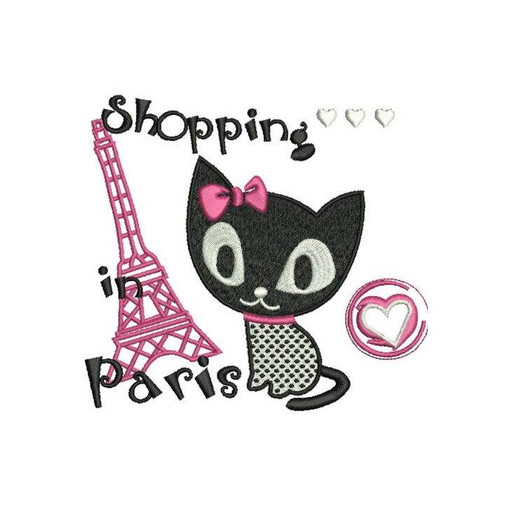 Shopping in Paris 2 embroidery design - Embroidery Design