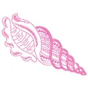 Sea Shell embroidery design preview showcasing a beautiful shell motif for ocean-themed projects.