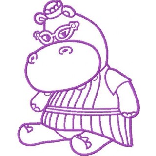 Hallie Hippo 12 embroidery design - Embroidery Design