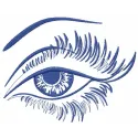 Preview of the beautiful eyes embroidery design, showcasing intricate stitched motifs for girls and women.