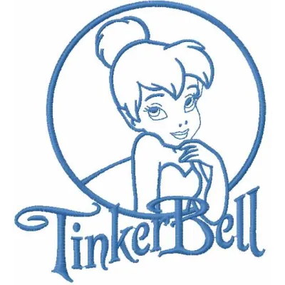 Tinkerbell 26 embroidery design showcasing a whimsical fairy motif ideal for decorative stitching on apparel and accessories.