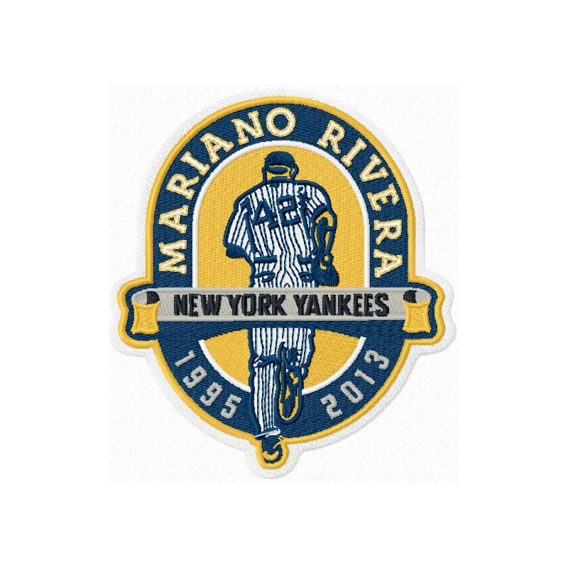 Mariano Rivera New York Yankees embroidery design showcasing intricate details for stitching on caps or jerseys.