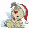 Amusing dog embroidery design showcasing a playful pup, perfect for stitching on t-shirts or tote bags.