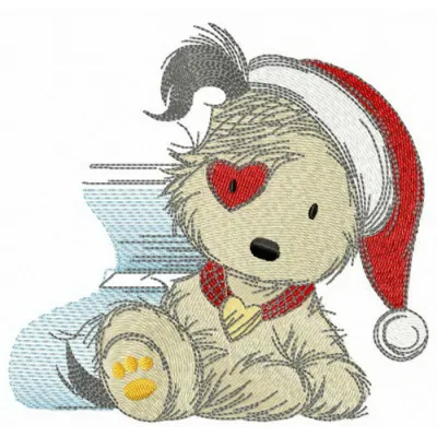 Amusing dog embroidery design showcasing a playful pup, perfect for stitching on t-shirts or tote bags.