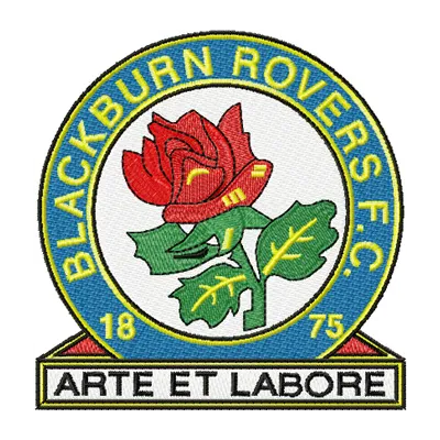 Blackburn Rovers logo embroidery design preview, showcasing stitching patterns for football enthusiasts.