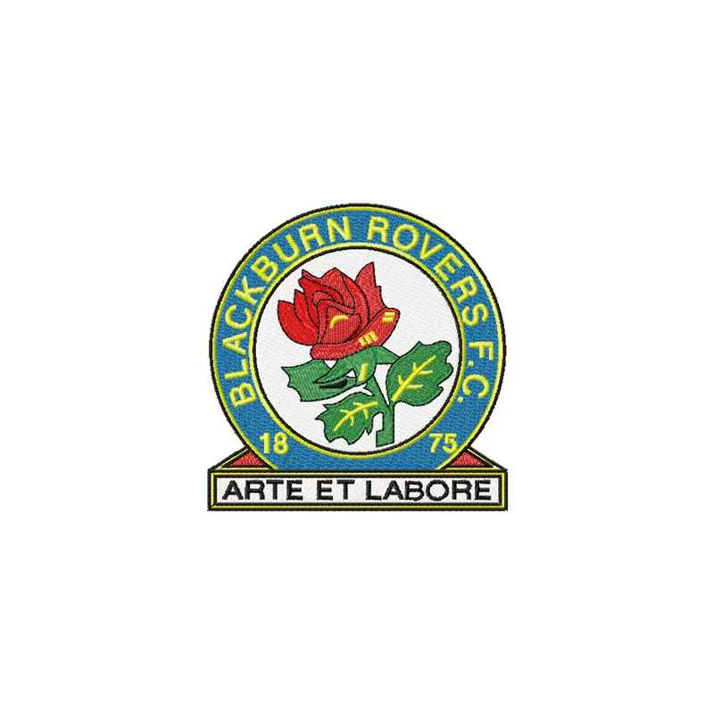 Blackburn Rovers logo embroidery design preview, showcasing stitching patterns for football enthusiasts.