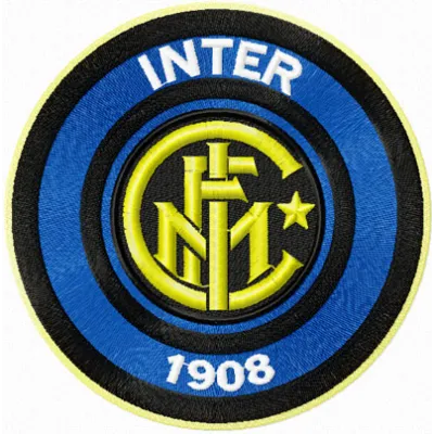 Inter Football Club embroidery design showcasing a stitched motif perfect for sports apparel and accessories.