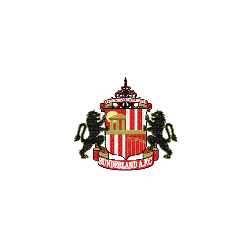 Sunderland AFC Football Club embroidery design showcasing vibrant stitching patterns for sports enthusiasts.