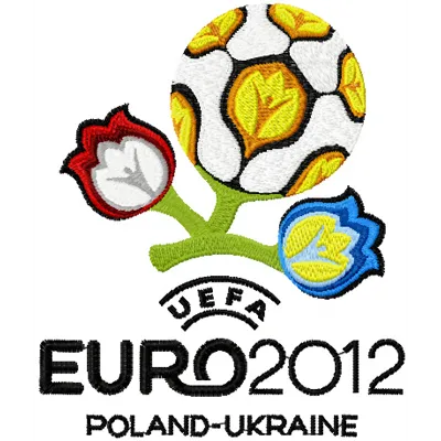 EURO 2012 logo embroidery design preview showcasing detailed stitching patterns for football enthusiasts.