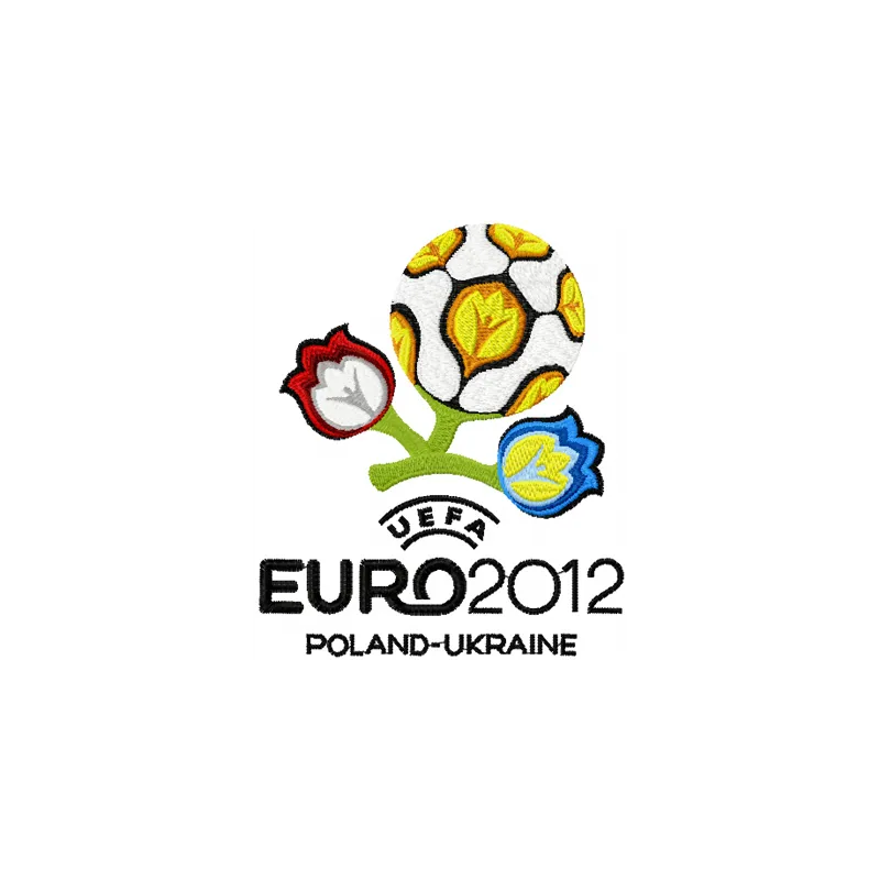 EURO 2012 logo embroidery design preview showcasing detailed stitching patterns for football enthusiasts.