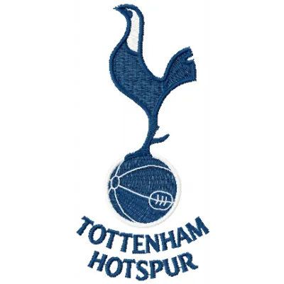 Tottenham Hotspur Club logo embroidery design showcasing intricate stitching details for football enthusiasts.