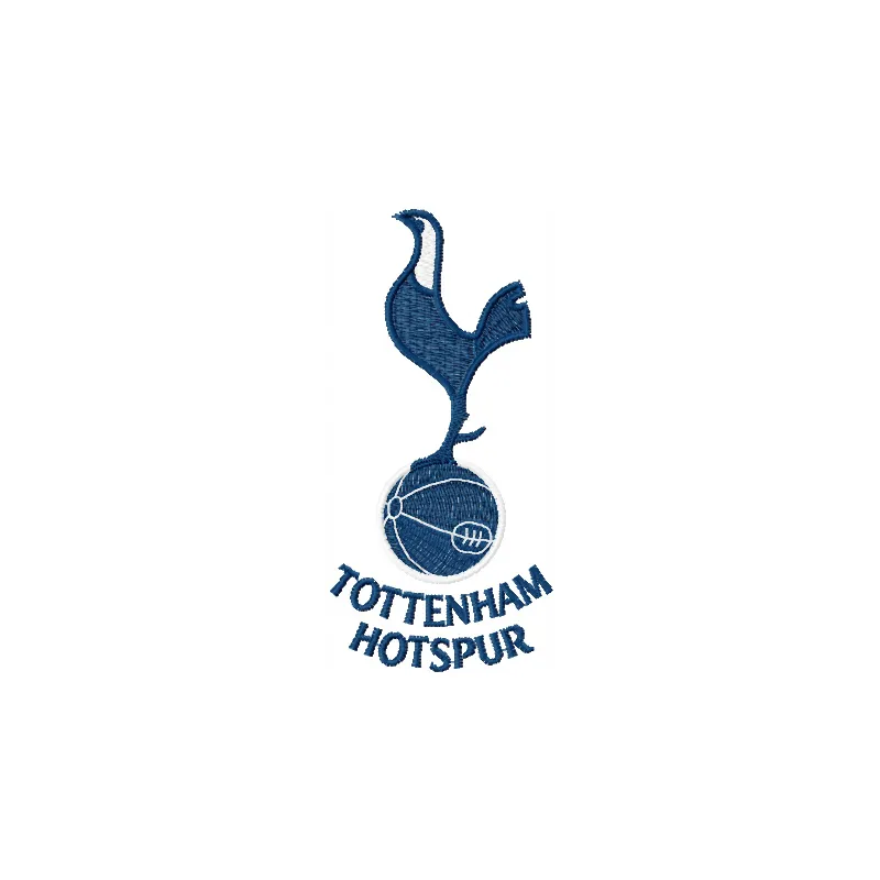 Tottenham Hotspur Club logo embroidery design showcasing intricate stitching details for football enthusiasts.