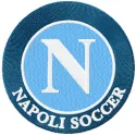 Napoli Soccer Club logo embroidery design showcased on a fabric, perfect for sports enthusiasts and stitching projects.