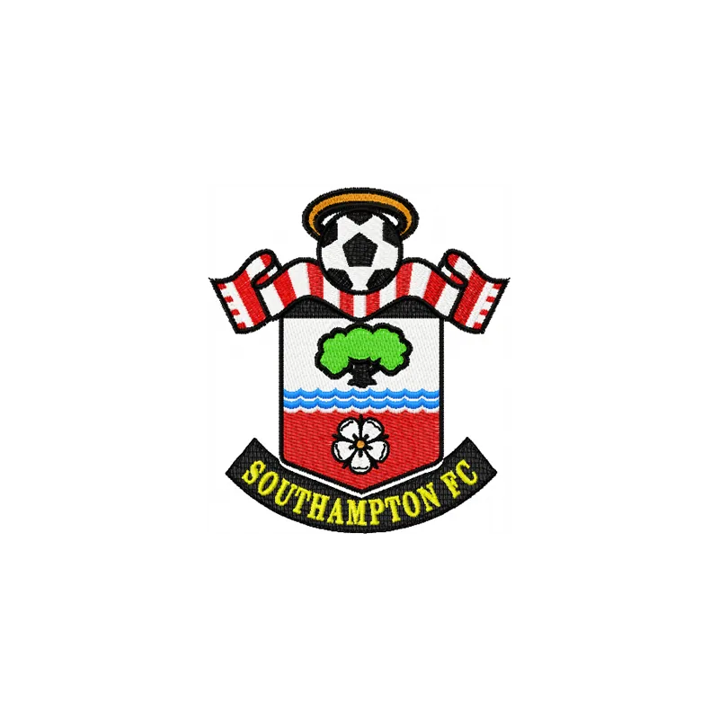 Southampton Football Club logo embroidery design showcasing detailed stitching patterns for sports enthusiasts.