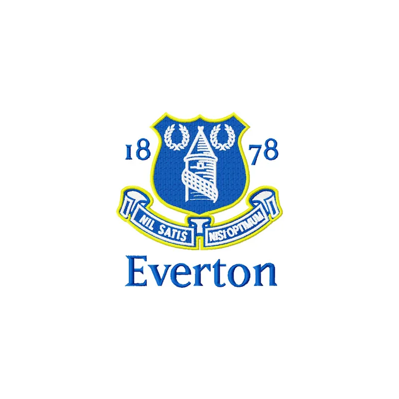 Everton Football Club embroidery design featuring the iconic team logo for stitching on apparel and accessories.