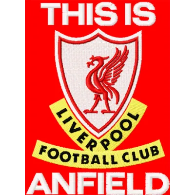 Anfield LFC logo embroidery design preview for football enthusiasts, showcasing a vibrant stitching pattern.