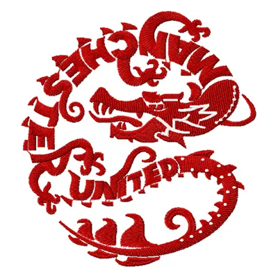 Preview of a vibrant red dragon embroidery design suitable for football-themed projects.