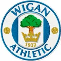 Wigan Athletic logo embroidery design showcasing intricate stitching patterns for football enthusiasts.