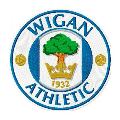 Wigan Athletic logo embroidery design showcasing intricate stitching patterns for football enthusiasts.