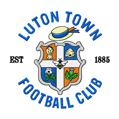 Luton Town F.C. badge embroidery design featuring intricate details, ideal for football-themed projects.