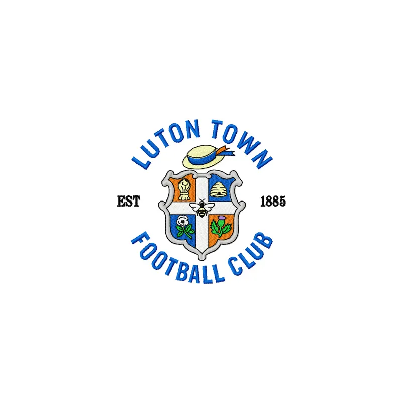 Luton Town F.C. badge embroidery design featuring intricate details, ideal for football-themed projects.