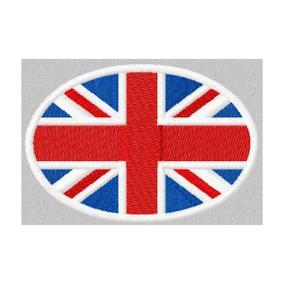 British logo embroidery design featuring iconic symbols from England, perfect for stitching on apparel and accessories.