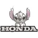 Embroidery design preview of the Honda Stitch logo, showcasing detailed stitching and vibrant colors.