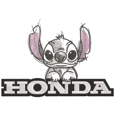 Embroidery design preview of the Honda Stitch logo, showcasing detailed stitching and vibrant colors.