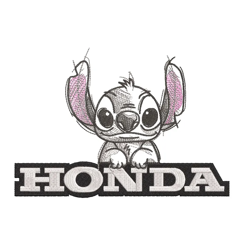 Embroidery design preview of the Honda Stitch logo, showcasing detailed stitching and vibrant colors.