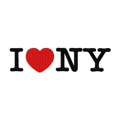 Preview of the I Love NY embroidery design, showcasing vibrant stitching patterns for various projects.