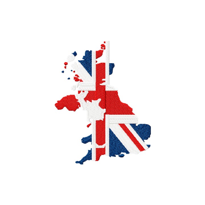 Uk Flag Map Design embroidery design - Embroidery Design