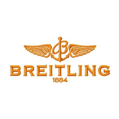 Preview of Breitling watch logo embroidery design, showcasing intricate stitching patterns for stylish accessories.