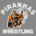 Piranhas Wrestling logo embroidery design featuring vibrant colors and dynamic motifs for stitching on apparel.