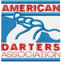 Embroidery design of the American Darters Association logo, showcasing intricate stitching patterns for enthusiasts.