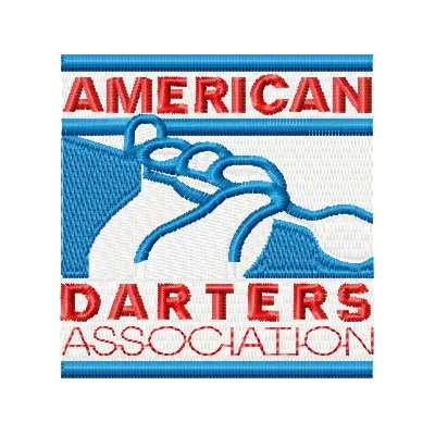 Embroidery design of the American Darters Association logo, showcasing intricate stitching patterns for enthusiasts.