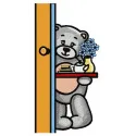 Preview of Teddy's teatime 5 embroidery design featuring a charming teddy bear enjoying tea.