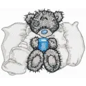 Teddy bear is sick embroidery design featuring a cute, bandaged bear, ideal for children's items and gifts.